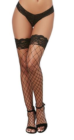 Dreamgirl Fence Net Thigh High Stockings