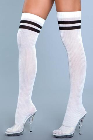Going Pro Thigh High Stockings - White