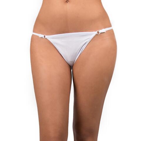 White thong with silver details