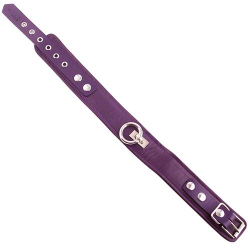 Plain Purple Leather Collar