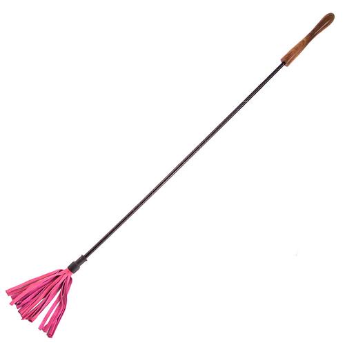 Riding Crop With Wooden Handle Pink