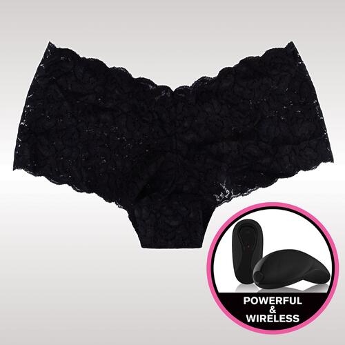 Black lace girls boxers with bullet