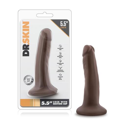 Dr. Skin - Realistic Dildo With Suction Cup 5.5'' - Chocolate
