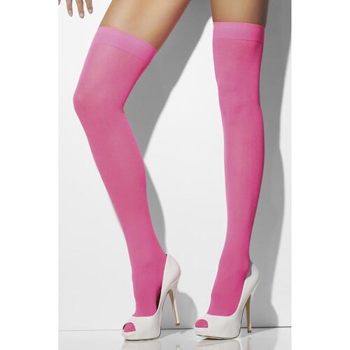 Neon Pink Hold Up Stockings