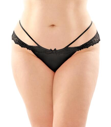 Posey Lace Crotchless Briefs - Curvy