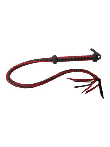 Premium Red and Black Leather Whip