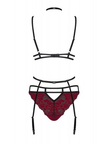 Sugestina 3-Piece Suspender Set - Black/Red