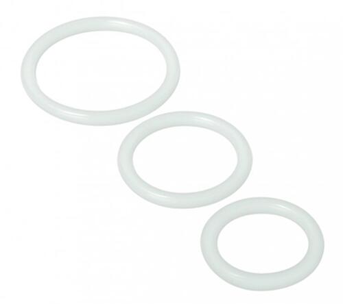 Trinity Silicone Cock Rings, Clear