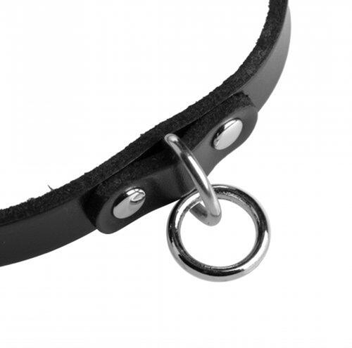Unisex Leather Choker with O-Ring