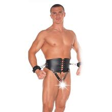 Leather Male Corset with Cuffs