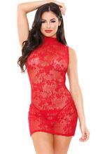 Ariel Lace Dress With Thong - Red