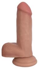 Realistic Dildo with Suction Cup and Scrotum - Skin Tone