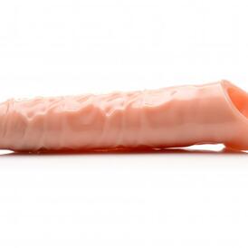 Extender Penis Sleeve With Nubs - Light Skin