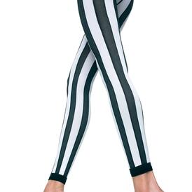 Vertical Striped Leggings - Black/White